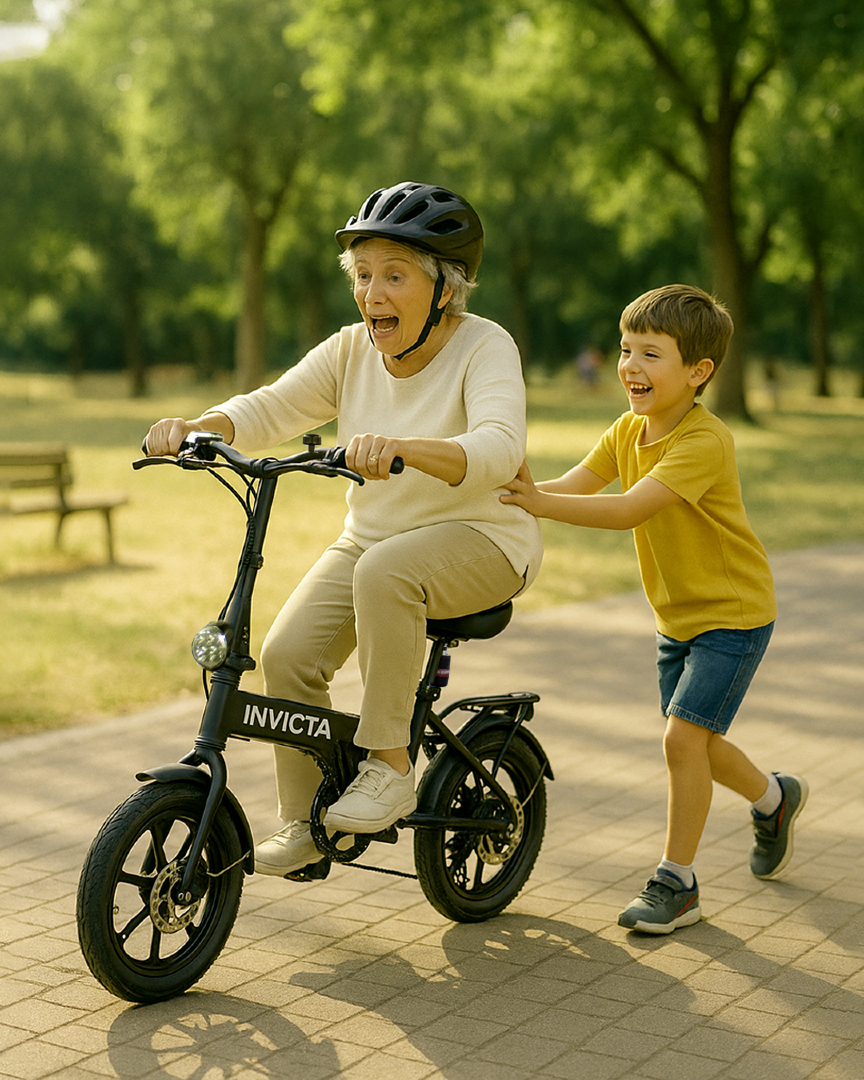 InvictaMotor's tweet image. Cuando el amor por tu nieto te lleva a montar una bici eléctrica Invicta... aunque no sepas ni cómo se enciende.
Porque no hay límites para compartir momentos únicos 💚⚡
#InvictaElectric #MomentosInvicta #DíaDeLosAbuelos