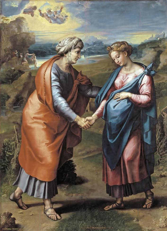RamellaUgo's tweet image. Raffaello Sanzio Visitazione opera più dettaglio vedere singolarmente