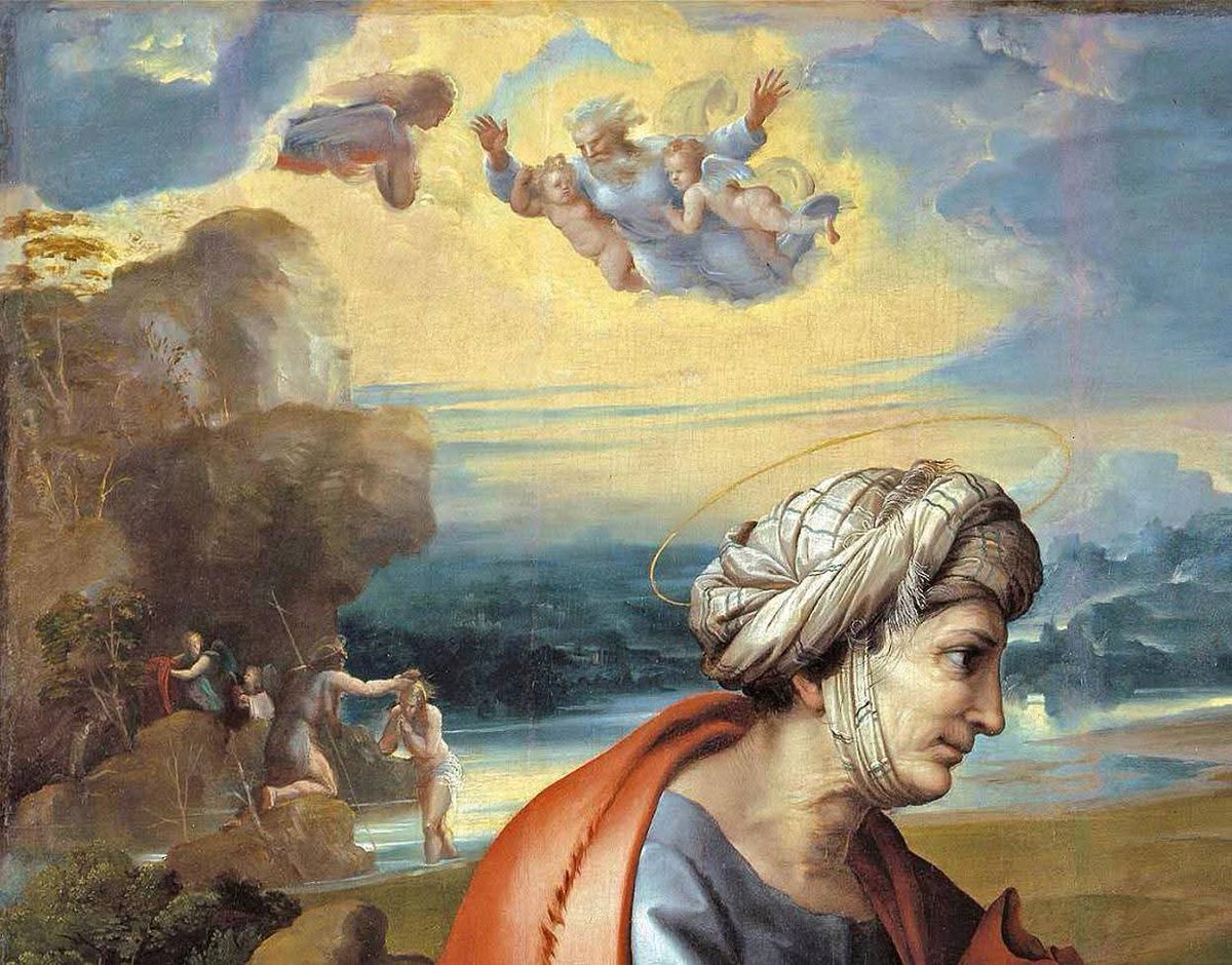 RamellaUgo's tweet image. Raffaello Sanzio Visitazione opera più dettaglio vedere singolarmente