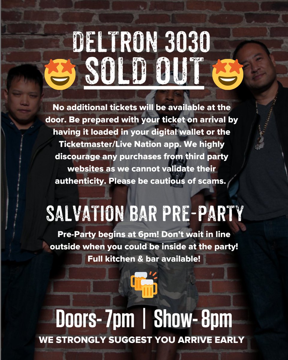 HOBSanDiego's tweet image. ✨ SOLD OUT!
We're excited to see you! Make sure you take note of all our important info before arriving to the venue. Enjoy the show!
@OfficialDELTRON @kidkoala @lealanisbeats