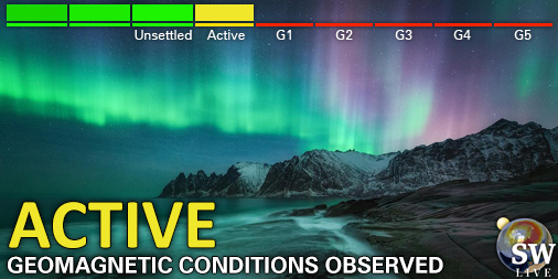 _SpaceWeather_'s tweet image. Active geomagnetic conditions (Kp4)
Threshold Reached: 17:50 UTC
Follow live on spaceweather.live/l/kp