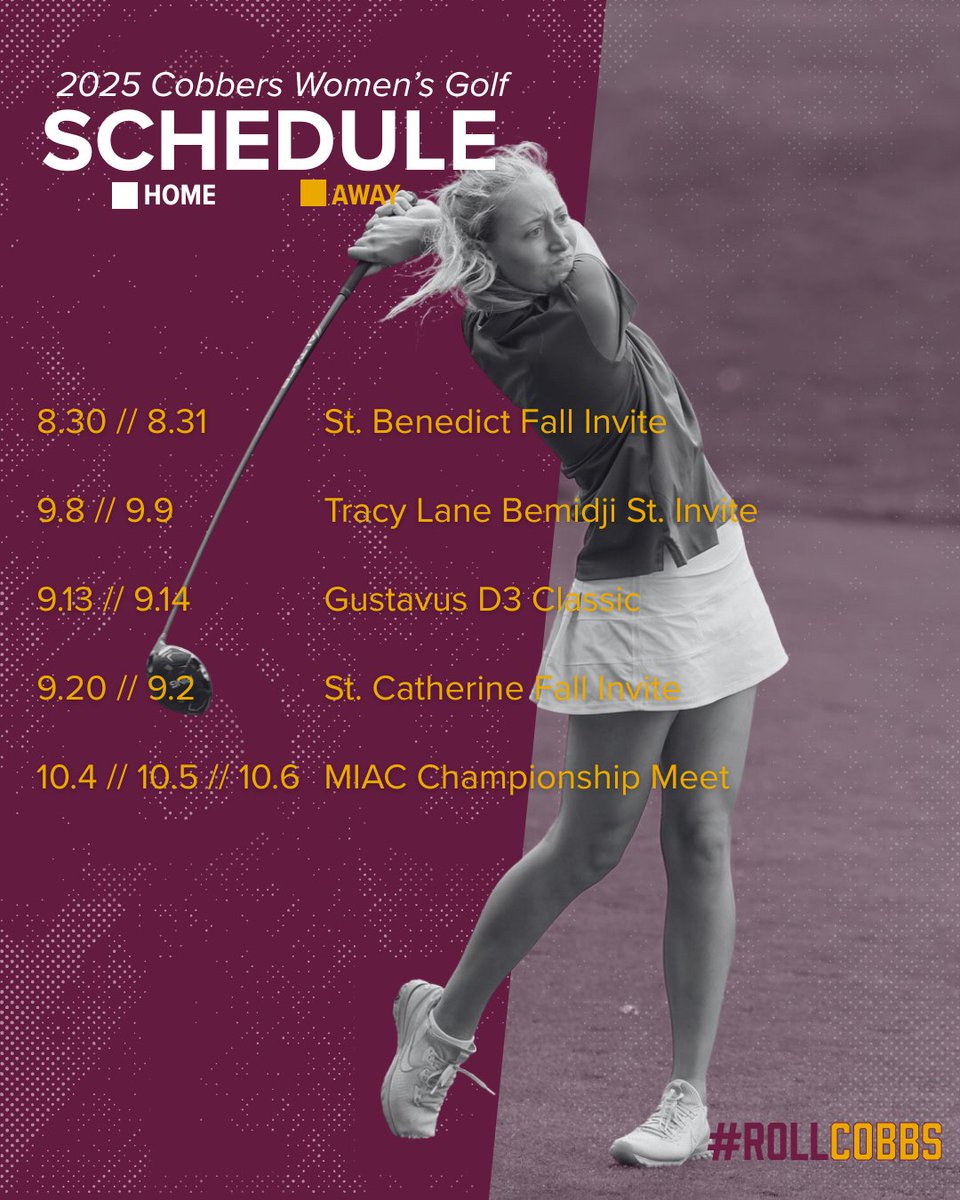 CobberSID's tweet image. ⛳The 2025 season is teed up.
Check out the full Cobber Women’s Golf schedule.
#CobberGolf #RollCobbs
