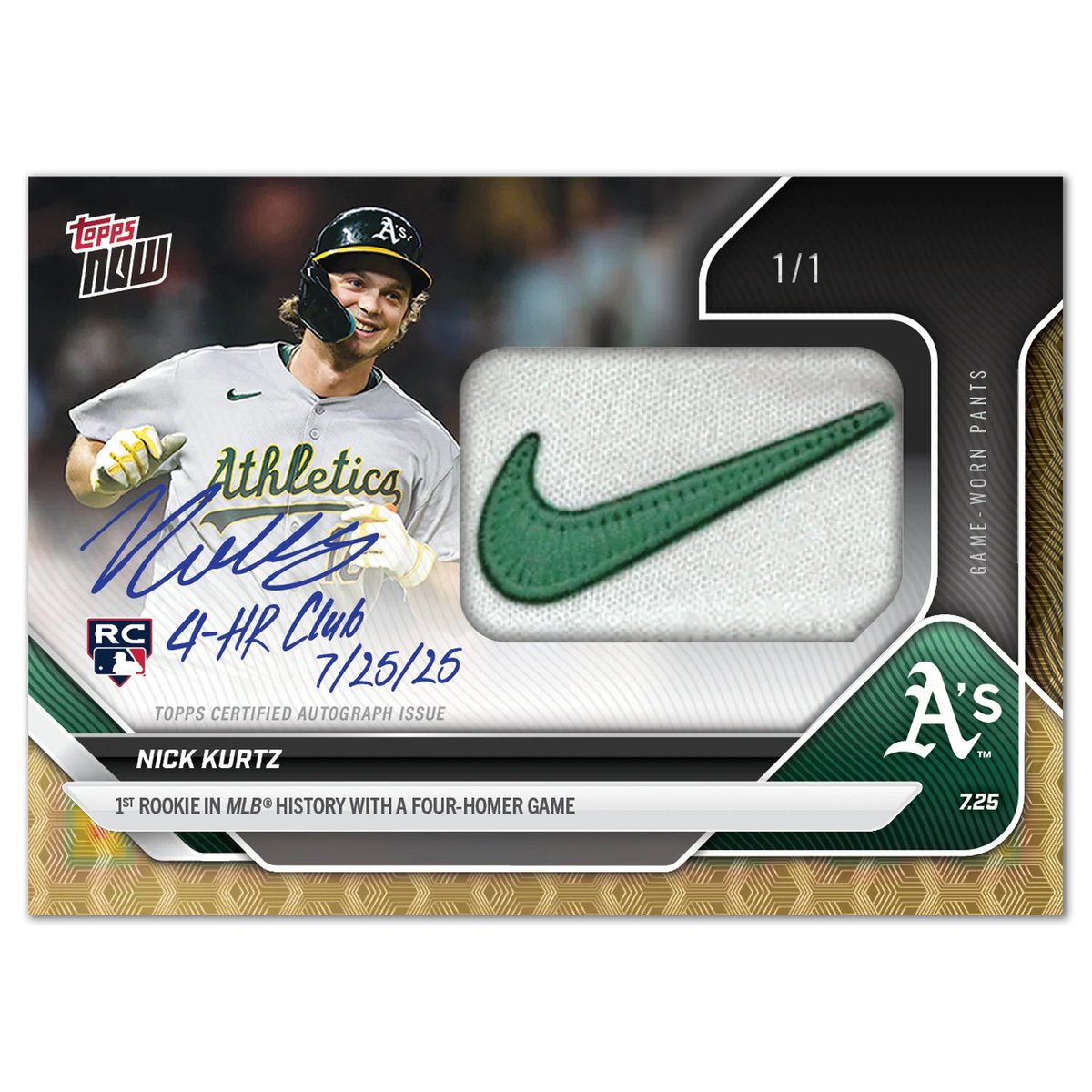 FastBreakCards's tweet image. Nick Kurtz - 2025 MLB Topps NOW® - Card 464 - LOOK FOR RELICS &amp;amp; AUTO-RELICS #ad 

“1st Rookie to have 4 HR’s in a game.”

bit.ly/44PyFIH