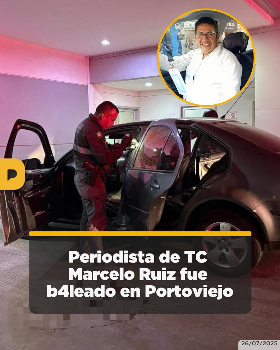 LaPosta_Ecu's tweet image. ¡Atentado a periodista! 🚨El periodista Marcelo Ruiz, corresponsal de TC en Manabí y director de Últimas Noticias, fue balead0 en Portoviejo tras ser interceptado por un vehículo. Se encuentra en estado delicado y está recibiendo atención médica. El Consejo de Comunicación…