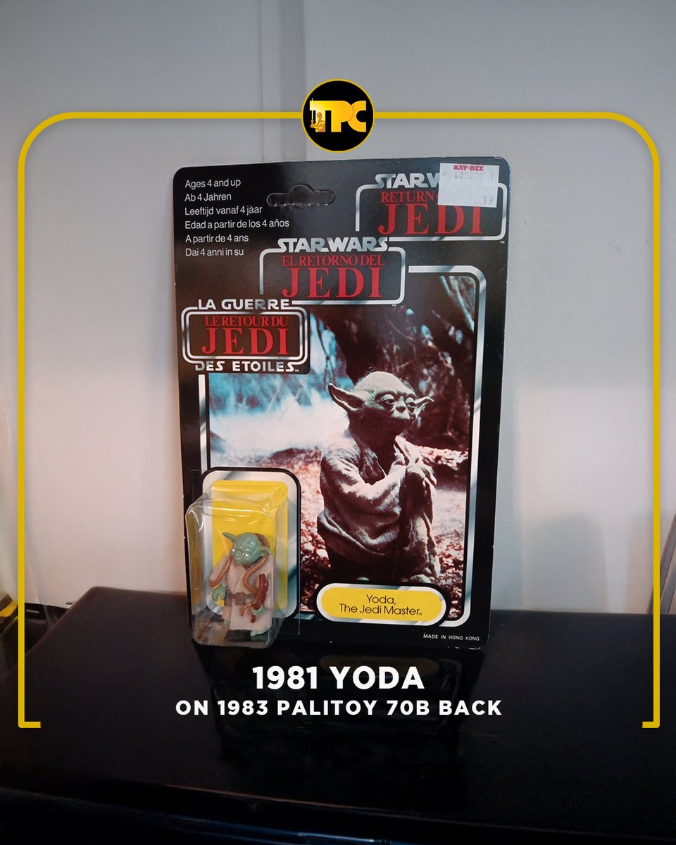 PadawanCollects's tweet image. Yoda was released in 1981 on the second wave of the 32 Back Empire Strikes Back cards. It was not released in 1980 on the first wave in order not to spoil what Yoda looked like to people who hadn’t seen the movie. Shown: 1983 Palitoy 70B Back
#actionfigures
