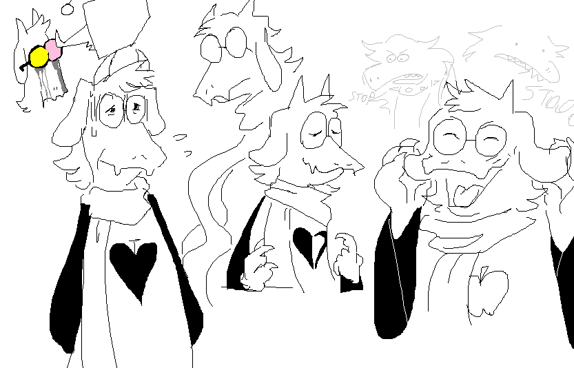 Rattel_M_Bones's tweet image. "have you ever drawn ralsei?" -> everybody loves asking me if i've drawn characters. barely. like once in 2023 (first) and another time a few weeks ago (second). i don't draw the gang much on their own outside of lesser doodles which do not count imageofluigi.straw.page