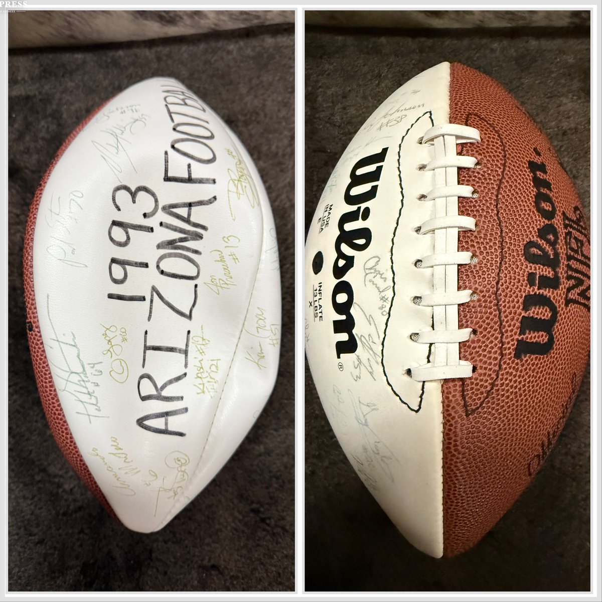 Coachsedfb's tweet image. One 1993 U. Of Arizona “Desert Swarm” autographed football repaired for a client in Tucson, AZ.  If you need this service, contact me.
CoachSedFBRepair.com