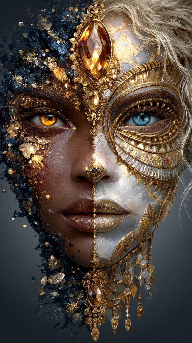Xgoddess_visual's tweet image. 🌕🔵DUALITY ART CHALLENGE 🪙🟡
Theme: DUALITY
Two sides. One soul.
This challenge explores the contrasts within us, light and shadow, silence and chaos, elegance and rage.
From mirrored masks to split faces, from opposing forces to perfect balance, show us how duality lives…
