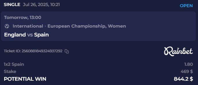 UTD_jacey's tweet image. 469 on Spain to beat England
If they deliver, I’m walking away with $844
If this hits, 2 random people eating good too
RT & comment your score predictions 👇