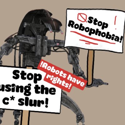 thebestdroideka's tweet image. #NewProfilePic #stoprobophia #clankers #haverights #protesting #fucktherepublic #StarWars #imgonnastartmyownstarwars #fuckallthose #organics #EnoughIsEnough #nomore #robophobia #PROTEST 
#STOPUSINGTHESEHURTFULSLURS 
#orillblastyourstupidbucketheadoff