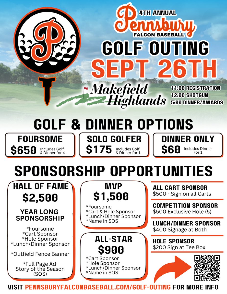 PSD_Baseball's tweet image. Our 4th Annual PHS Baseball Golf Outing is Friday 9/26 at Makefield Highlands. Register at Omella.com/a7ihh. Please register asap and share!