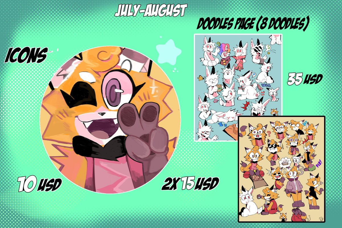 TaffyTheBunny's tweet image. Esto lo tenia planeado desde el inicio de Julio
Pero por temas de tiempo y salud no pude hacer.
Asi que de lo que queda julio y agosto entero le baje los precios a toda mi tabla de comisiones ⭐️