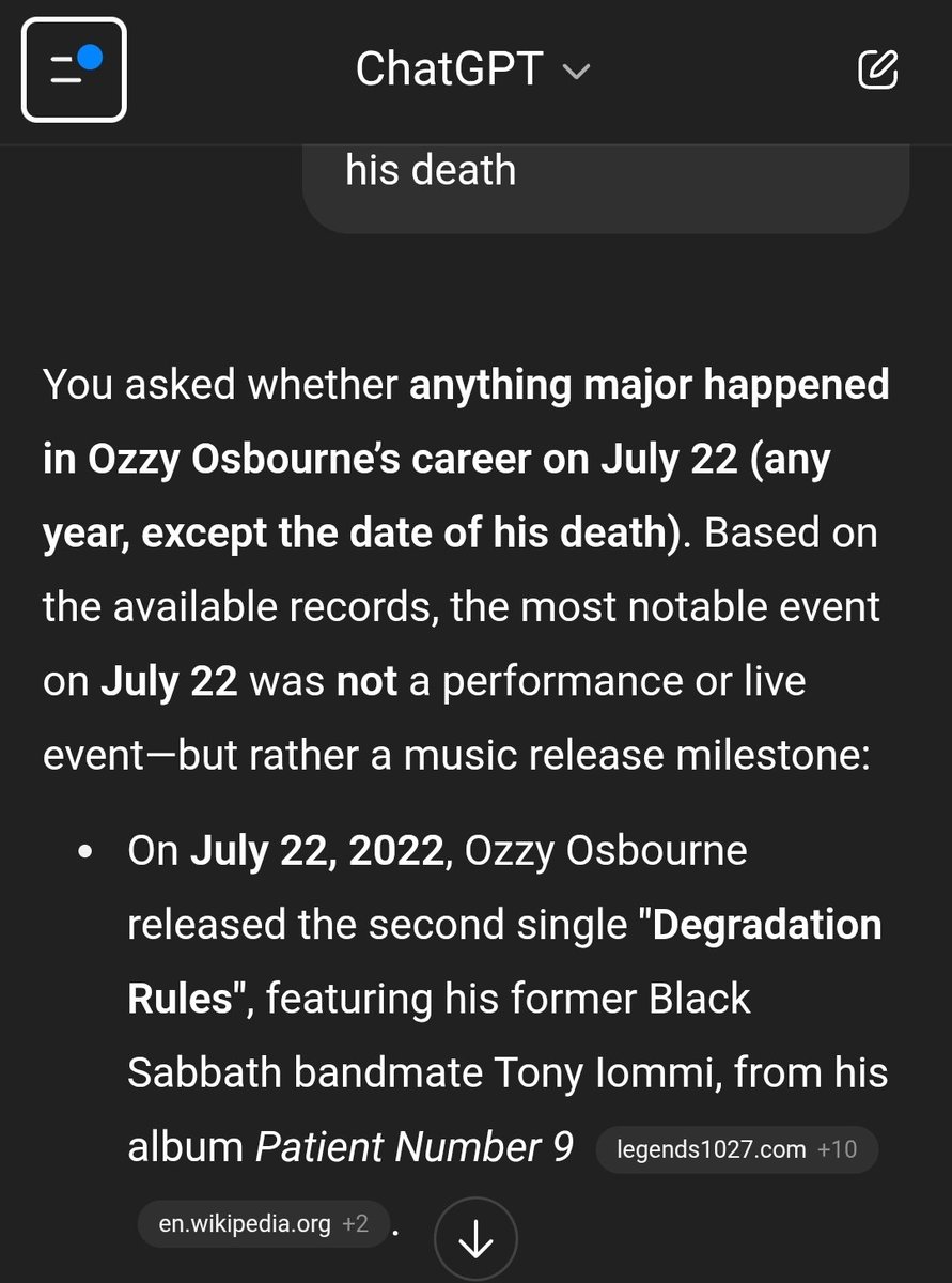 RogerJUlrichJr's tweet image. Interesting. Degradation Rules
Degradation means a decline, breakdown, or reduction in quality, condition, or dignity.
RIP Ozzy
youtu.be/ok_UpxEj9jU?si…
