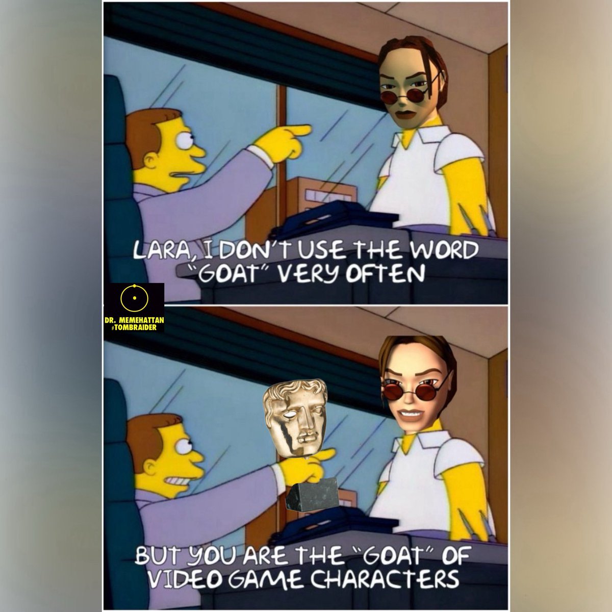 DrMemehattan's tweet image. “Lara Croft crowned most iconic video games character of all time.” - BAFTA

It’s OFFICIAL. 🙌

#TombRaider #LaraCroft