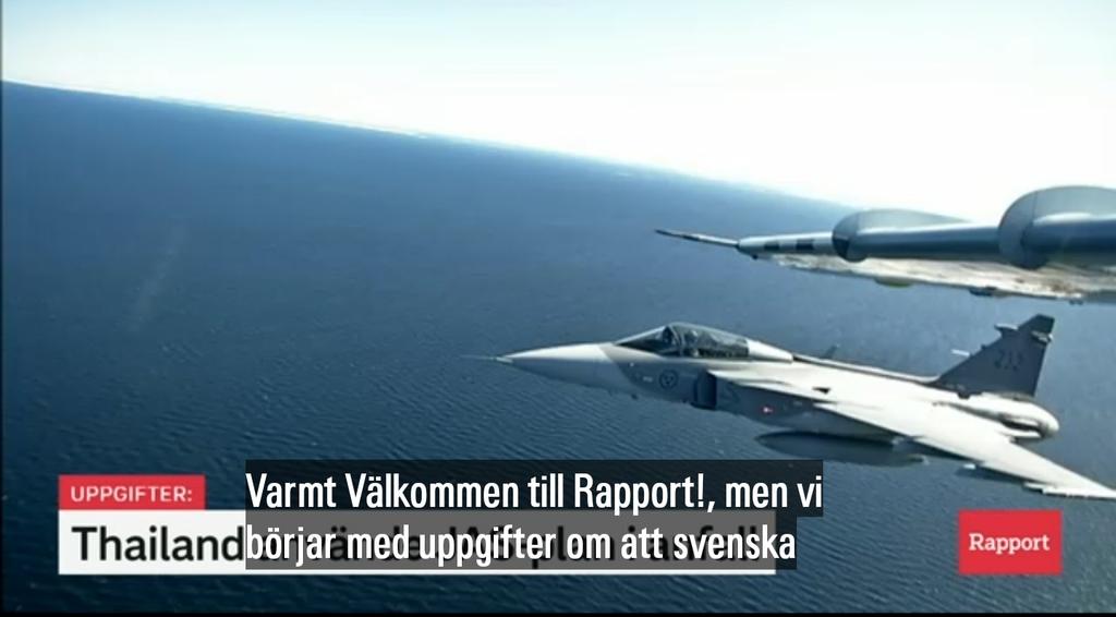 InteSosseSe's tweet image. Att Rapport i @svt inte skäms för att öppna med att JAS som Thailand köpt av Sverige nu används!?!?vSVT har
t o m sökt utrikesministern för "en kommentar".
Vad trodde public service att de skulle användas till? Stå på museum?
Public service är i bästa fall ett dåligt skämt.