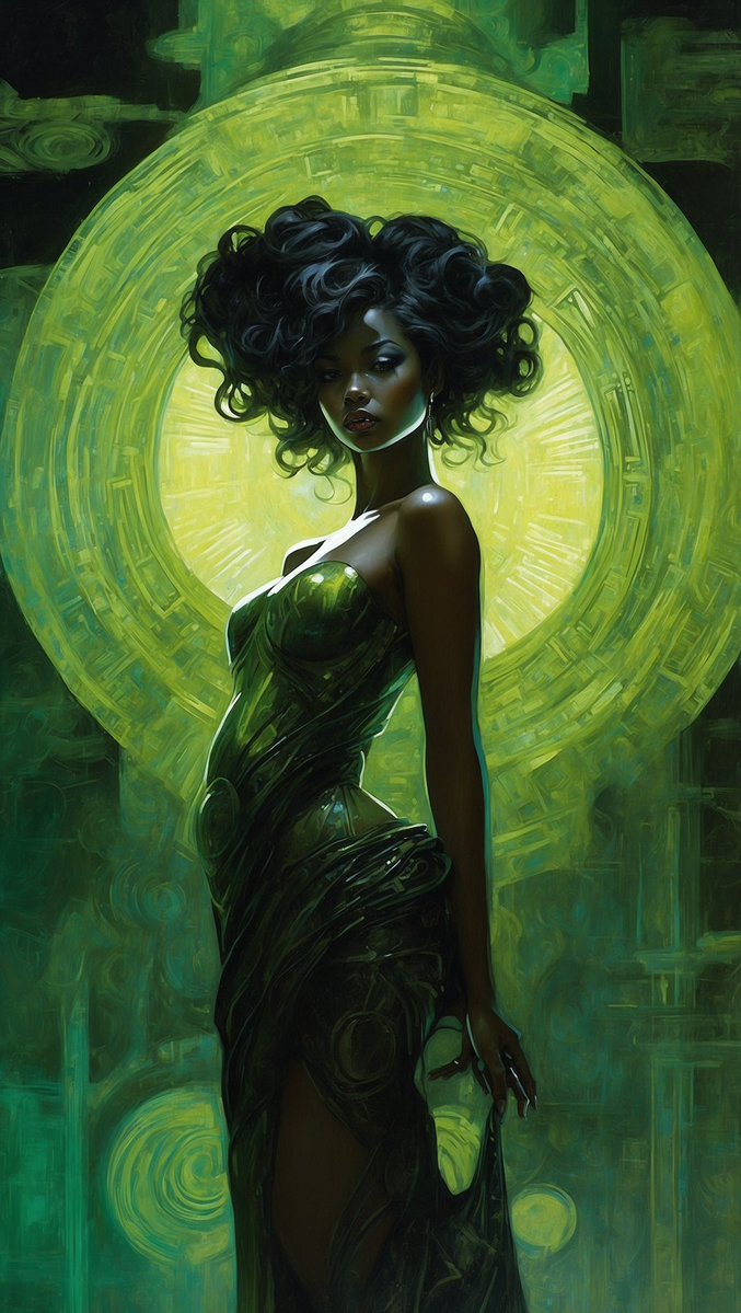 sem2ga's tweet image. QT Black and Green art.
