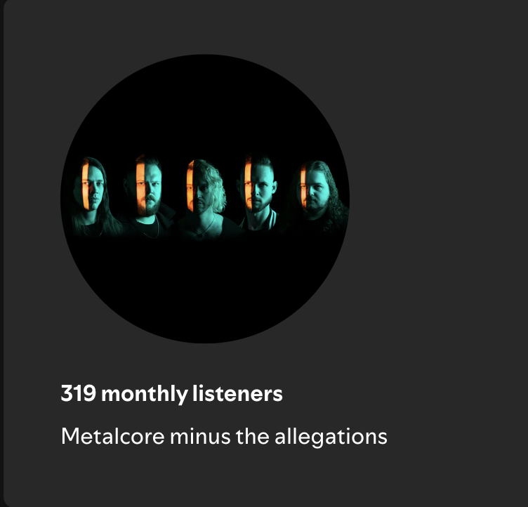 NBeck_97's tweet image. Working on updating the subreddit weekly playlist and this is one of the bands Spotify bios 😭