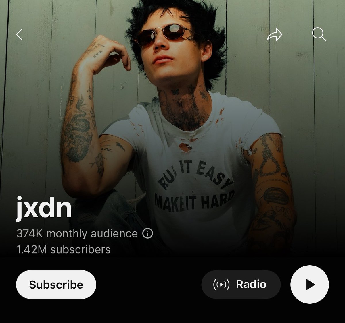 JxdnCharts's tweet image. YouTube Music Has Introduced Monthly Listener Counts For Artists. @JadenHossler Has 374k Monthly Listeners.