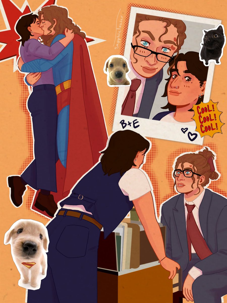 sapphictozier's tweet image. fembuddie as clark and lois &lt;3
i’ve seen superman 3 times now and still need to see it again