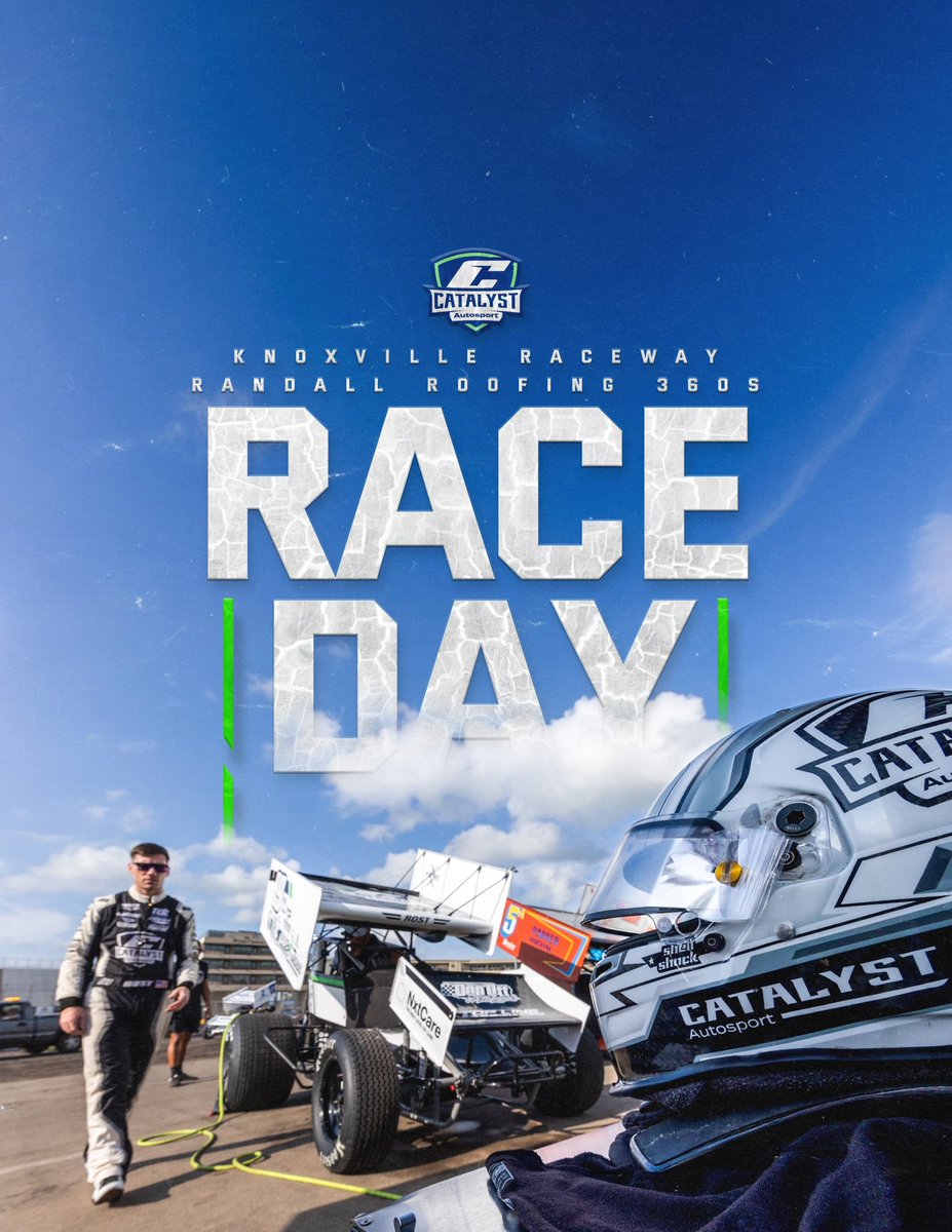 Catalyst Autosport (@catalystauto99) on Twitter photo RACEDAY at <a href="/knoxvilleraces/">Knoxville Raceway</a>
Final tune up before the 360 Nationals!
📍 Knoxville, Iowa
⏰ Hotlaps 6:15pm
📺 Live on <a href="/dirtvision/">DIRTVision</a>
🛒 Merch at the trailer
<a href="/ti22performance/">Ti22 Performance</a>
<a href="/ElliottsTrailer/">Elliott's Custom Trailers & Carts</a>
<a href="/KSE_Racing/">KSE Racing</a>
<a href="/BulldogRears/">Diversified Machine</a> RACEDAY at <a href="/knoxvilleraces/">Knoxville Raceway</a>
Final tune up before the 360 Nationals!
📍 Knoxville, Iowa
⏰ Hotlaps 6:15pm
📺 Live on <a href="/dirtvision/">DIRTVision</a>
🛒 Merch at the trailer
<a href="/ti22performance/">Ti22 Performance</a>
<a href="/ElliottsTrailer/">Elliott's Custom Trailers & Carts</a>
<a href="/KSE_Racing/">KSE Racing</a>
<a href="/BulldogRears/">Diversified Machine</a>