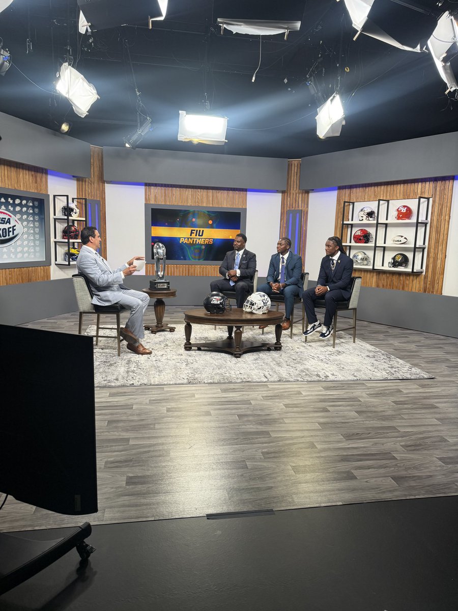 D_WHY5's tweet image. Enjoyed my time with @FIUFootball at the @ConferenceUSA Kickoff โผ๏ธ Less than five weeks til showtime ๐ซก