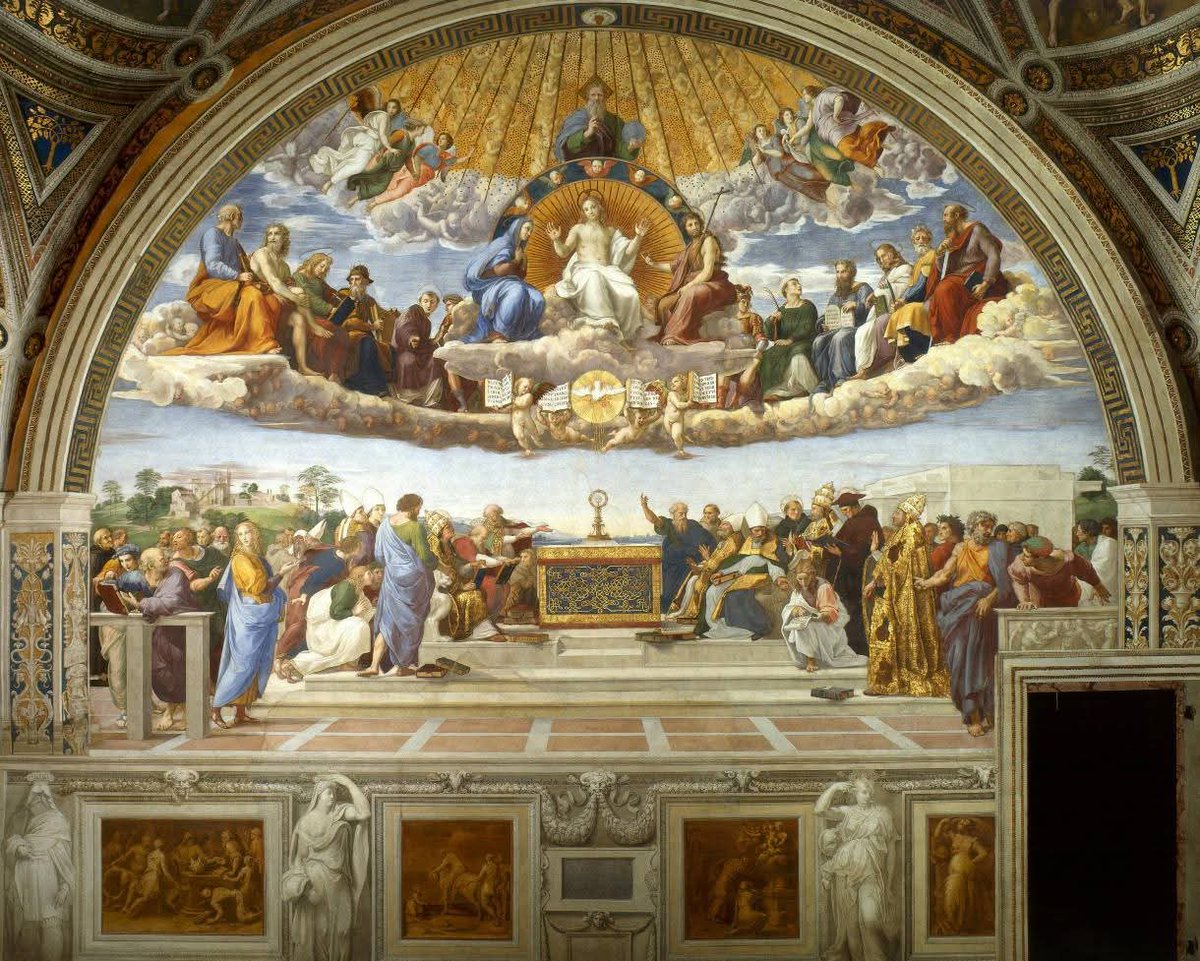 RamellaUgo's tweet image. Raffaello Sanzio Stanza della Segnatura La Disputa 4 immagini vedere singolarmente