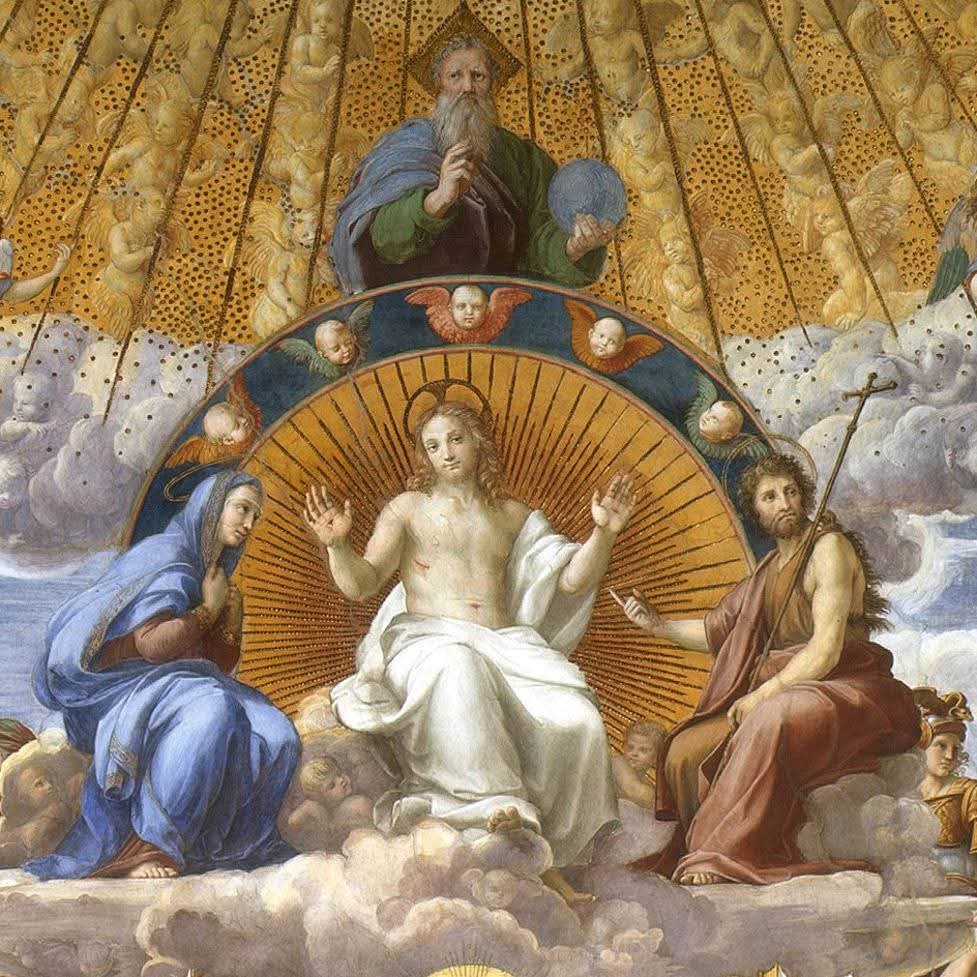 RamellaUgo's tweet image. Raffaello Sanzio Stanza della Segnatura La Disputa 4 immagini vedere singolarmente