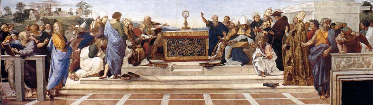 RamellaUgo's tweet image. Raffaello Sanzio Stanza della Segnatura La Disputa 4 immagini vedere singolarmente