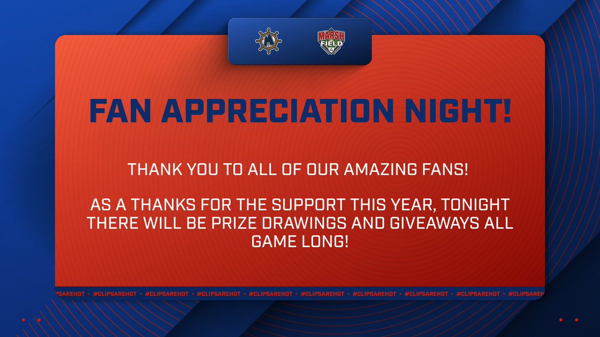 MuskegonClipper's tweet image. It's Fan Appreciation Night at the ballpark! There will be prize drawings and giveaways all game long! Every fan in the park will have a chance to win!