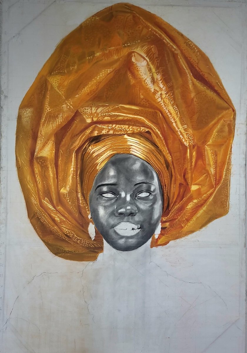 OAbugu96976's tweet image. Charcoal and pastel on canvas
Make una retweet my art nah 😭