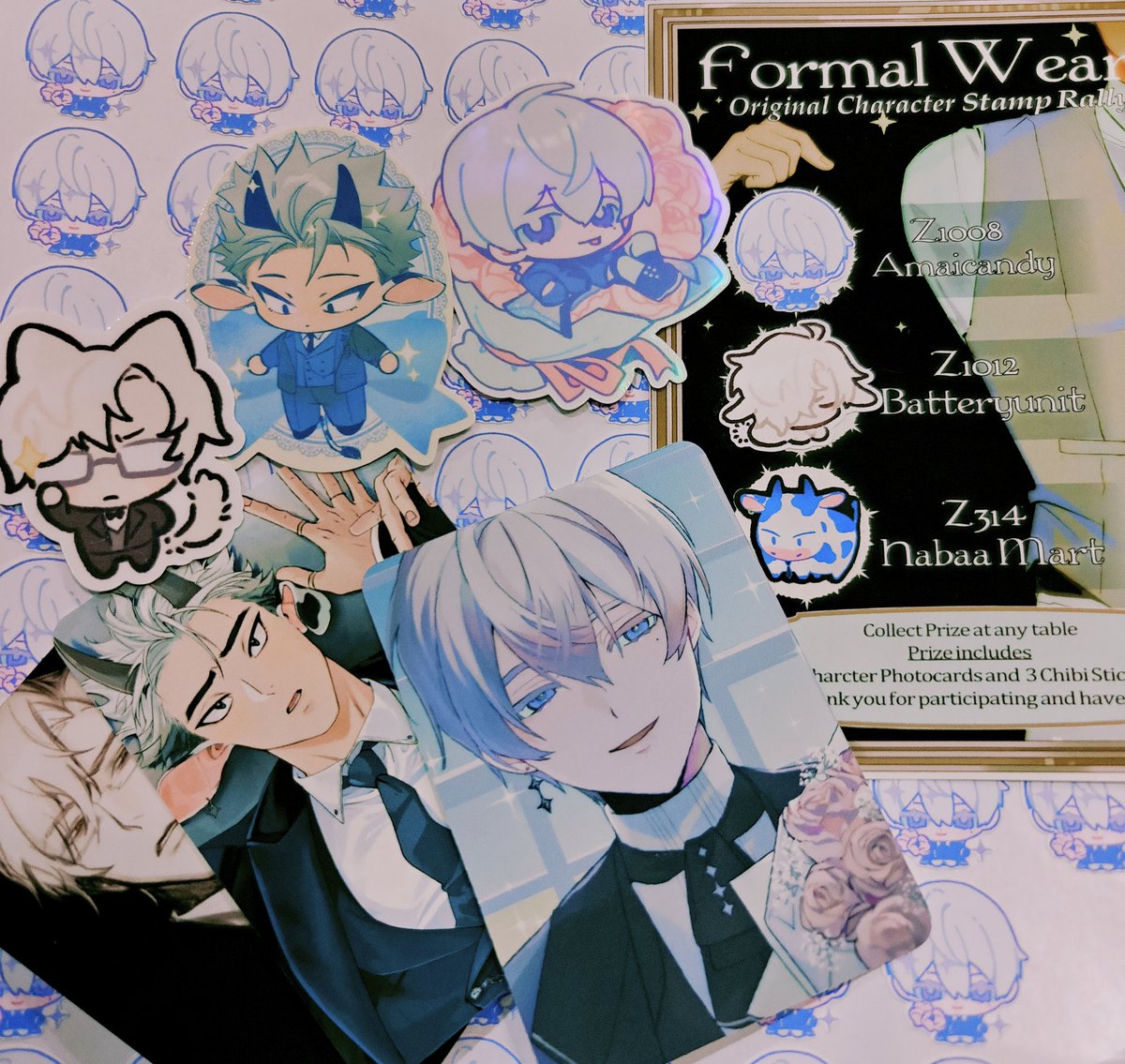 _amaicandy's tweet image. look at my cutieful son for cutieful oc stamp rally I'm doing for AIBA w/ oomfs!!! 🥺 we all made a photocard and sticker of our ocs!!!