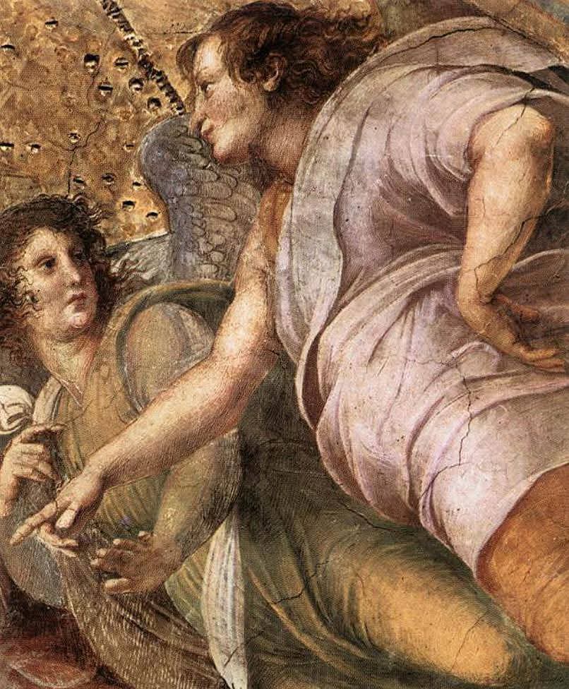 RamellaUgo's tweet image. Raffaello Sanzio Stanza della Segnatura Vaticano La Disputa ultime 4 immagini vedere singolarmente