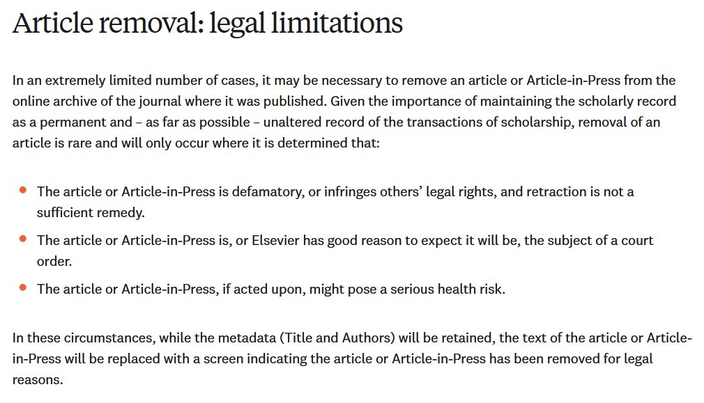 "This article has been removed for legal reasons."
elsevier.com/about/policies…🤔