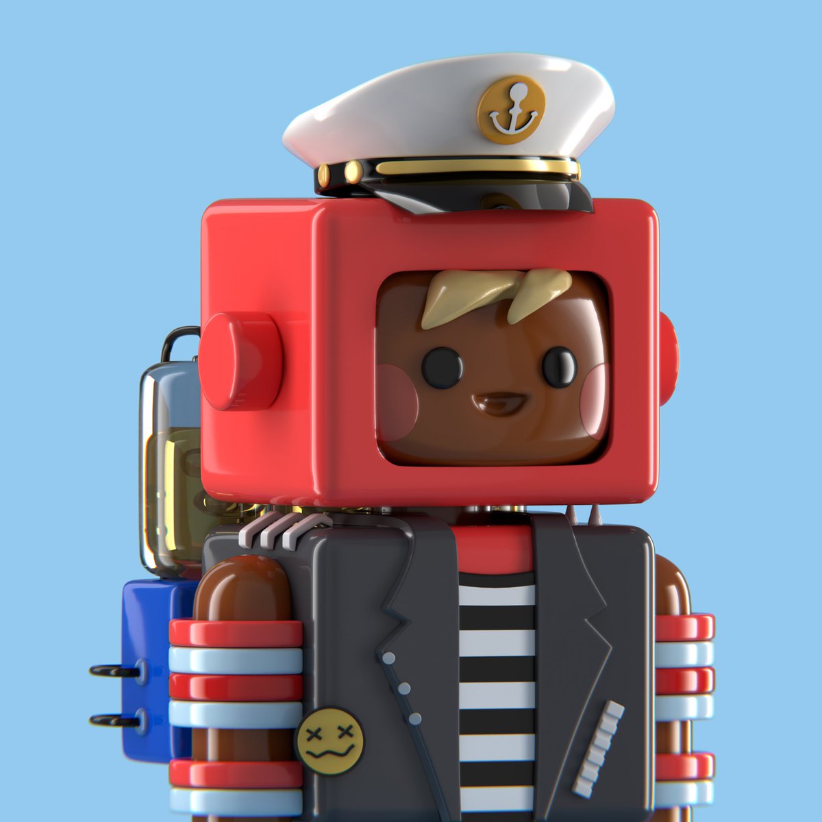 MoonIsTheEnemy's tweet image. I’ve been remaking some traits for my 3d Robotos. Some new cyborgos in progress.
