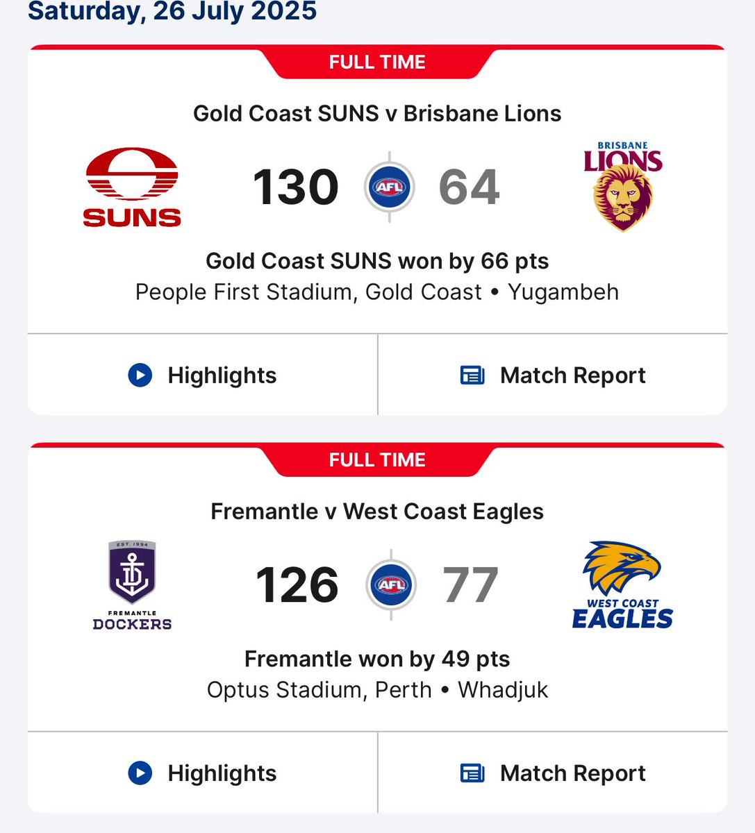 “Essendon shouldn’t be playing on Friday nights.” The other options…