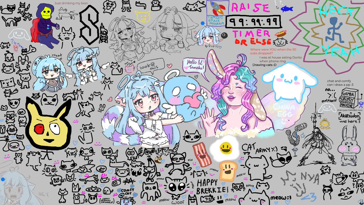 Comfywa's tweet image. Thank you all so much for a big 10 hour stream!!! It was fun to hang out for a long time, I'm blown away with how kind you were all to me today!!
thank you also for drawing, watching stuff and playing games with me today 🥹 I will go rest! Here's the final canvas!