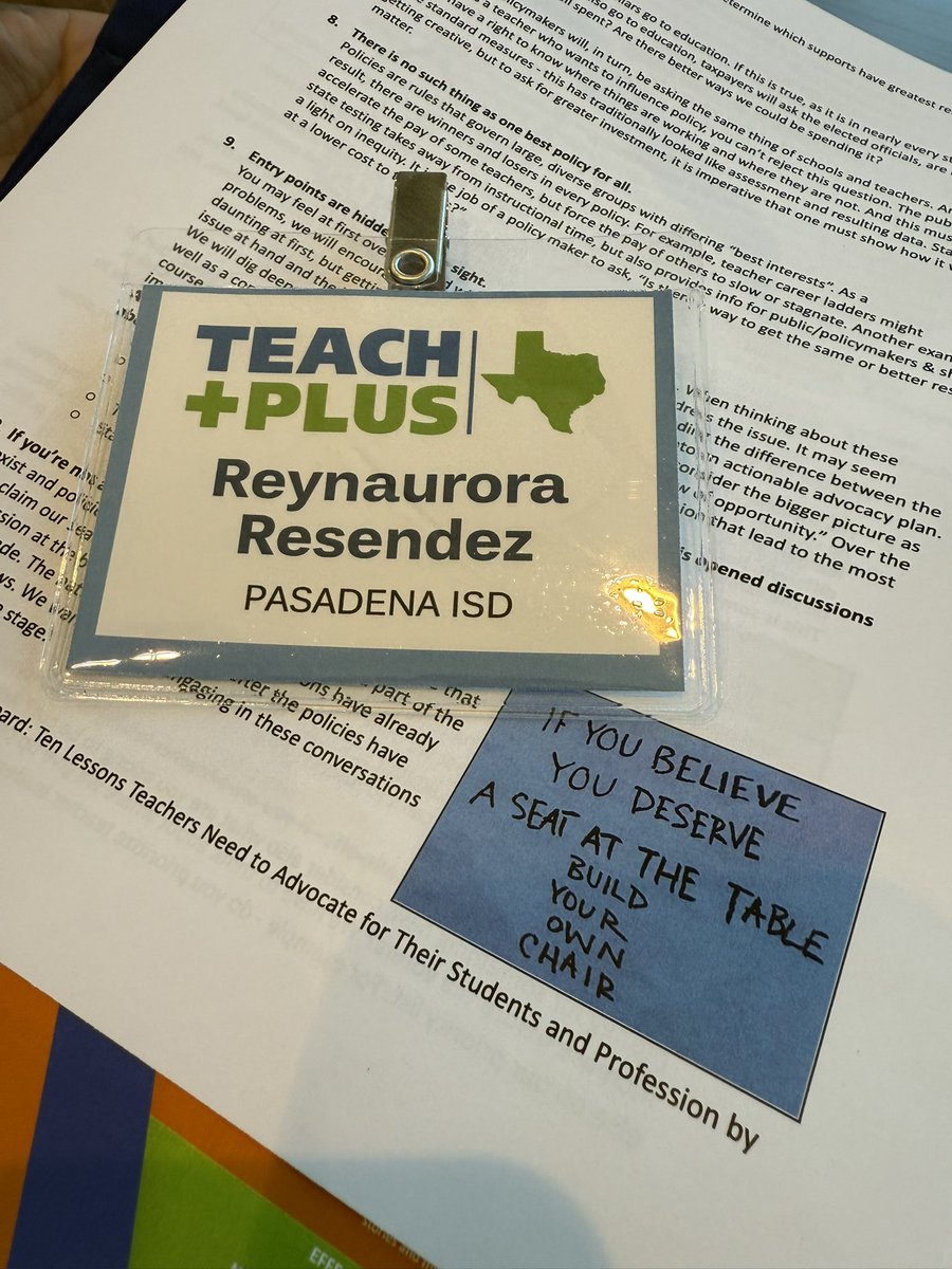reyna_resendez1's tweet image. “Advocacy is not speaking for someone, advocacy is speaking with someone” -Dr.Martinez.  Such an amazing way to start this adventure! Great time with great new friends. Excited about what the future holds 🎉. #teachplus #advocacy #teachpluspolicyfellowship @teachplusTX @teachplus
