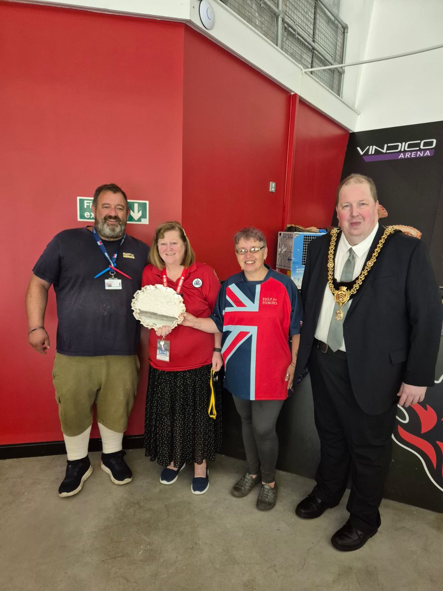UK Charity Allstars (@ukfallstars) on Twitter photo Delighted to be joined by <a href="/Adrian1Robson/">Adrian Robson</a>, Lord Mayor of. Cardiff, at the rink today.
The Lord Mayor dropped the ceremonial puck with captains from PCUK & MHH and also presented the Grant Hubback award to Help for Heroes Ice Hockey legends Karen & Mark Locke. Delighted to be joined by <a href="/Adrian1Robson/">Adrian Robson</a>, Lord Mayor of. Cardiff, at the rink today.
The Lord Mayor dropped the ceremonial puck with captains from PCUK & MHH and also presented the Grant Hubback award to Help for Heroes Ice Hockey legends Karen & Mark Locke.