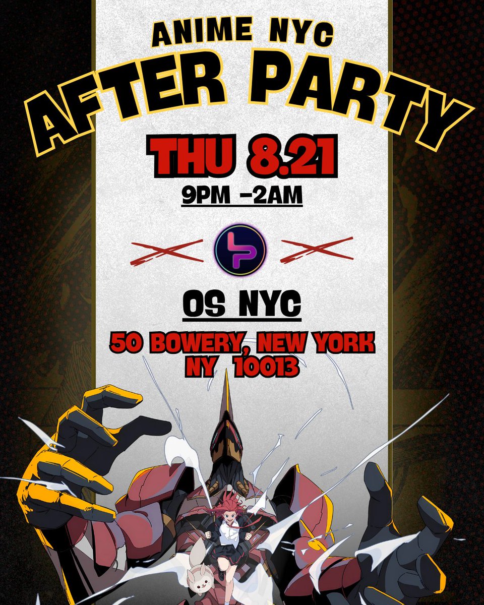 animenyc's tweet image. 🪩 THURSDAY OFFICIAL KICK-OFF PARTY! 🪩
Join LAN Party for our second-ever official kick-off party Thursday Night!
🗓️: Thursday, August 21st 2025 @ 8:00 PM to 2:00 AM
📍: OS NYC (50 Bowery, New York, NY 10013)
🎟️ BUY TICKETS HERE: loom.ly/f1nDr_M
