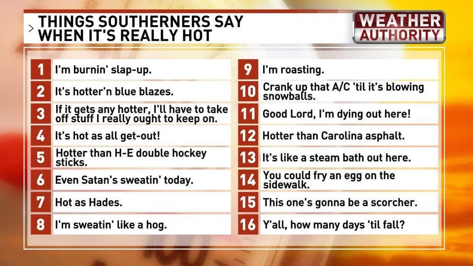 NCWeatherhound's tweet image. Thanks and $1 to @EdPiotrowski ... but I miss my grandfather's favorite: "I'm sweating like a sinner on Sunday."