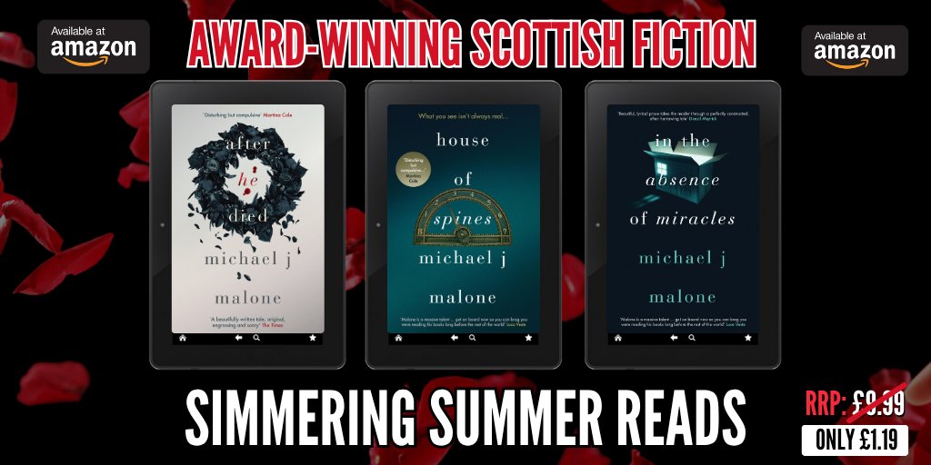 OrendaBooks's tweet image. #UK #SALE ๐
๐ Soak up the sun with @MichaelJMalone1's award-winning Scottish fiction!
๐ด Your perfect #Summer #TBR starts here!
โฑ๏ธ #AfterHeDied: amzn.to/4nqk1i2
๐ฐ๏ธ #HouseOfSpines: amzn.to/3TPKSqh
๐ #AbsenceOfMiracles: amzn.to/4etb3fX
#BookX