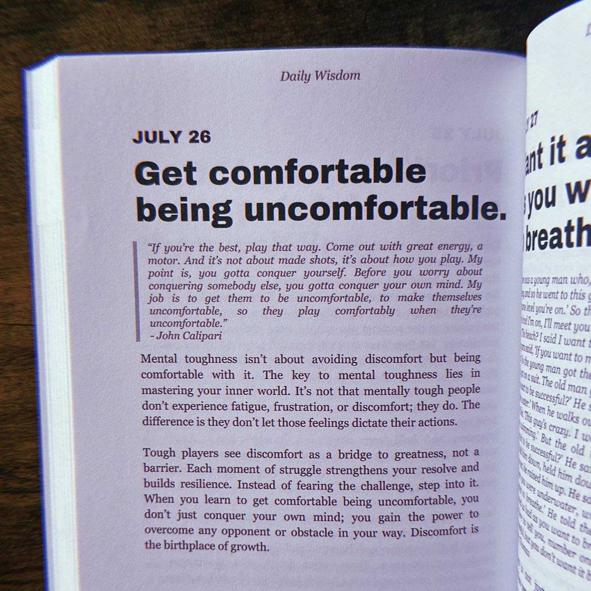 Tough players see discomfort as a bridge to greatness, not a barrier. #DailyWisdom