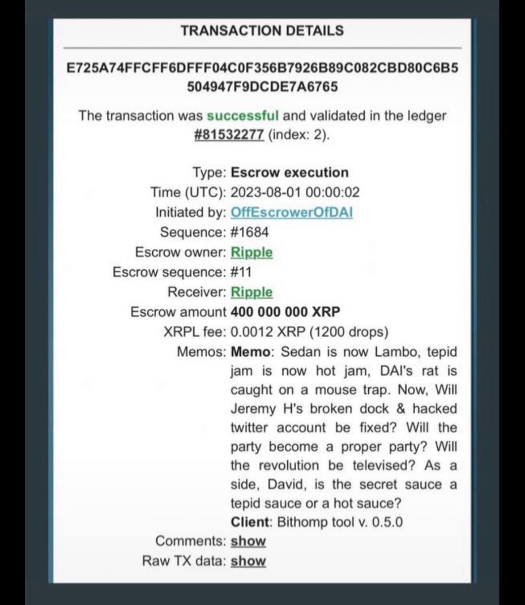 alchemy589's tweet image. 8/1 Memo: Sedan is now Lambo, tepid jam is now hot jam, DAl's rat is caught on a mouse trap. Now, Will Jeremy H's broken dock & hacked twitter account be fixed? Will the party become a proper party? Will the revolution be televised? As a side, David, is the secret sauce a tepidβ¦