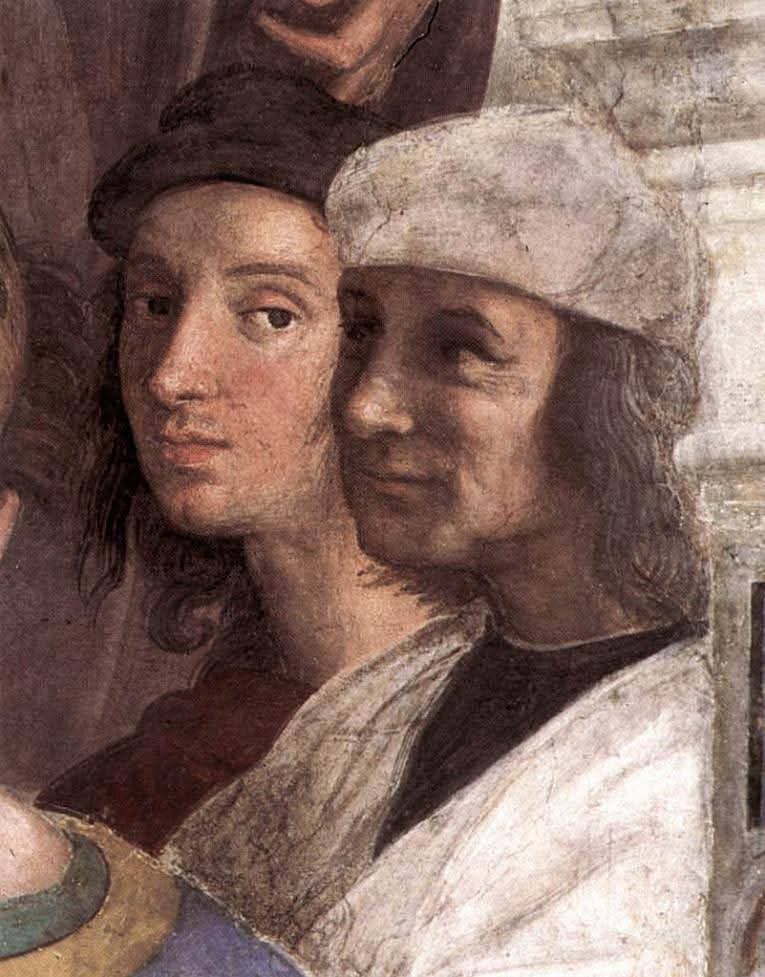 RamellaUgo's tweet image. Raffaello Sanzio Vaticano. Autoritratto e Giovanni Antonio Bazzi detto il Sodoma. A dopo.