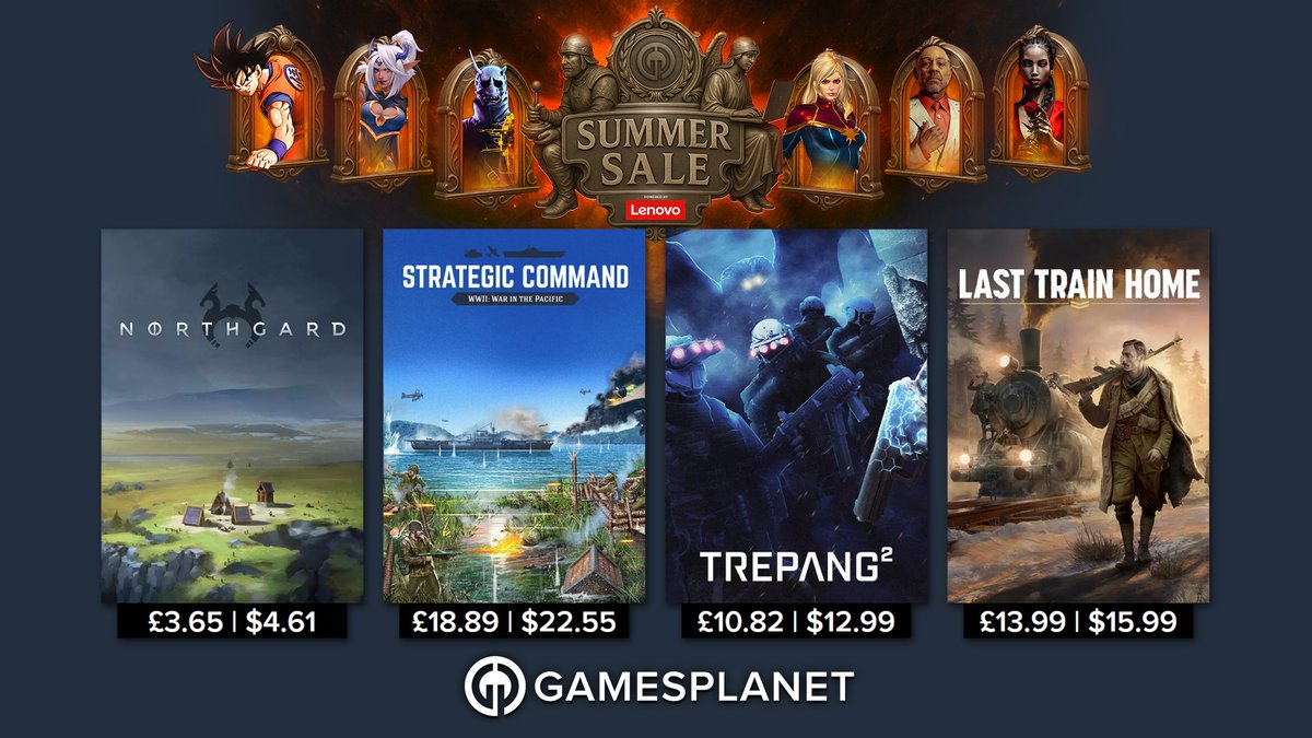 GamesplanetUK's tweet image. Slow down time and plan your next move with more Day 2 Summer Sale Highlights:
Northgard (-85%)
Strategic Command WWII: War in the Pacific (-44%)
Trepang² (-57%)
Last Train Home (-60%)
👉 gamesplanet.com/summersale
All Deals end August 4th at 1am PT / 9am BST
