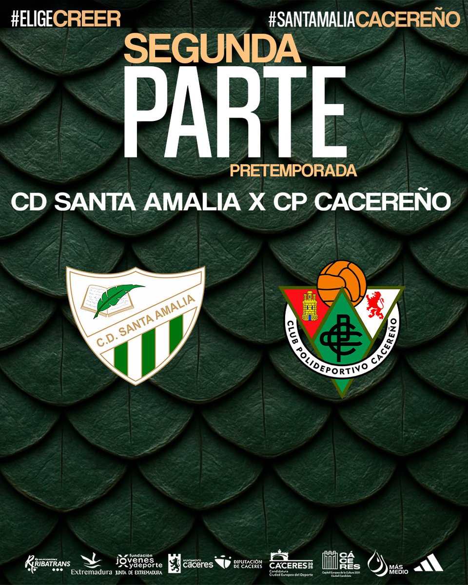 CPCacerenoSAD's tweet image. ⏱️ 45' Comienza la segunda parte.
#SantaAmaliaCacereño 🔴 0-1 💚
#EligeCreer #LaOrdenDelDecano #AúpaCPC