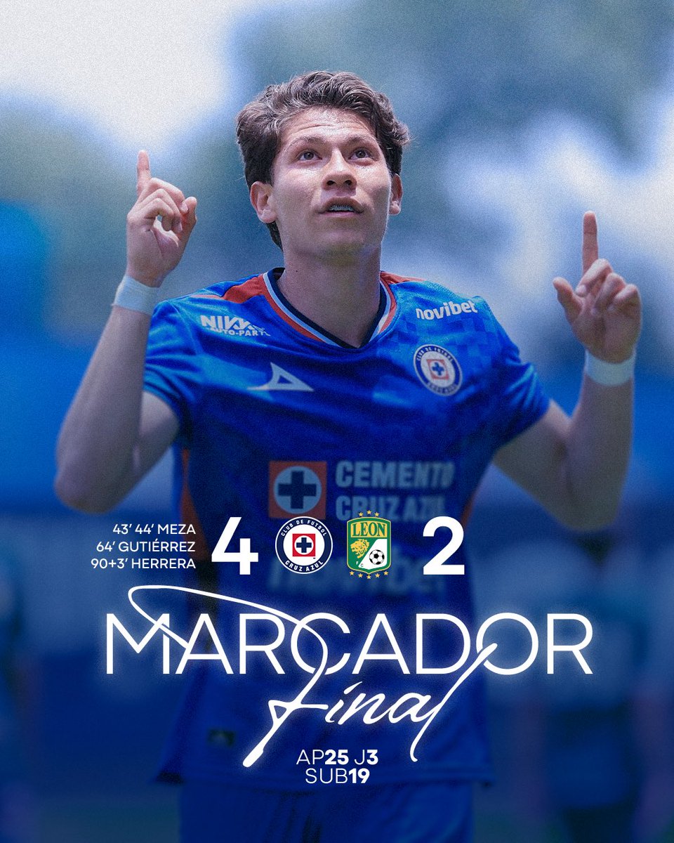 AzulBasicas's tweet image. ¡TAMBIÉN LO GANA LA MÁQUINA SUB19!
Doblete de Meza, debut goleador de Gutiérrez y gol agónico de Herrera nos dan el primer triunfo del AP25.