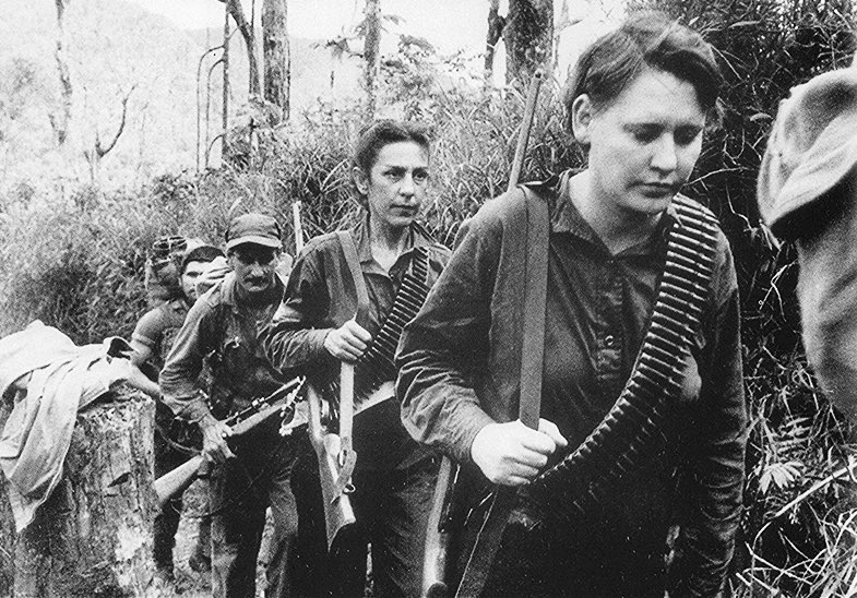 sovietwithsazon's tweet image. On the anniversary of El Moncada, the genesis of the Cuban Revolution, I’m thinking of the Comandante Women who, though often left unsung, led and coordinated warfare strategy, safehouse networks, the Granma landing, and political education. Celia, Melba, Haydee, Vilma, presente!