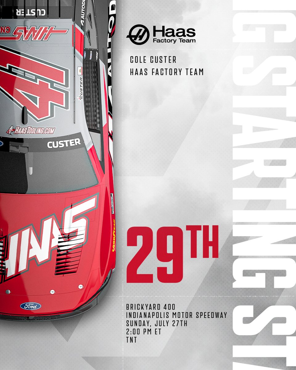 HaasFactoryTeam's tweet image. We're all set for Sunday at the Brickyard.
Cole Custer | 29th