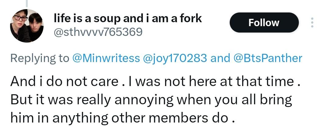 SugaProtectTeam's tweet image. 🚨 REPORT 🚨
It’s wild how many accounts claim to be armys but in the end they just hate on Suga
Hate » slurs and tropes / hateful references
Abuse & harassment » targeted harassment / insults / inciting harassment
• x.com/sthvvvv765369
